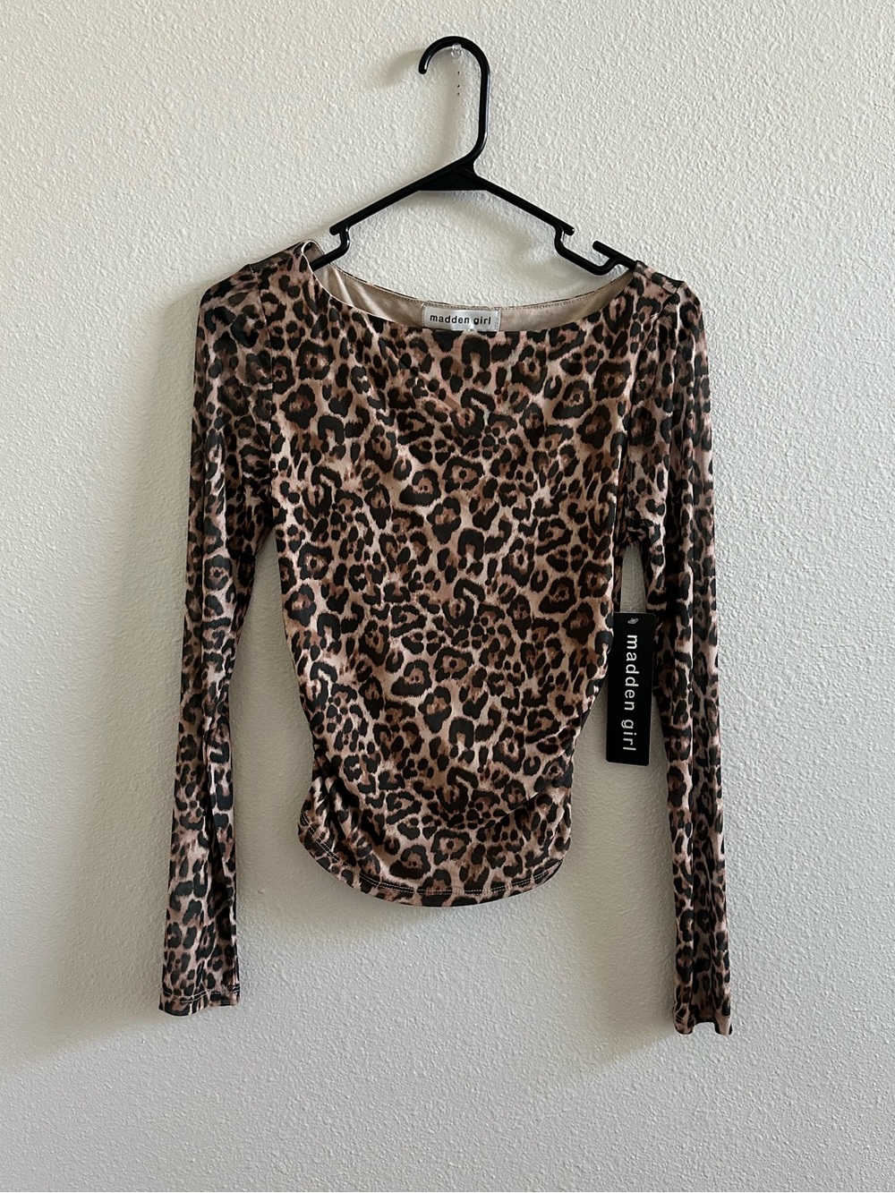 Madden Girl Leopard Print Long Sleeve Top (NWT)